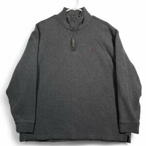 Polo Ralph Lauren Estate Rib 1/4 Zip Sweater Mens 2XL Gray Quarter Zip Pullover